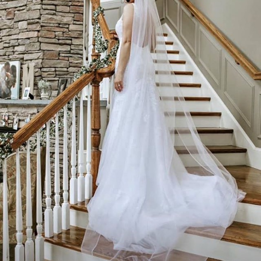 Cathedral white veil